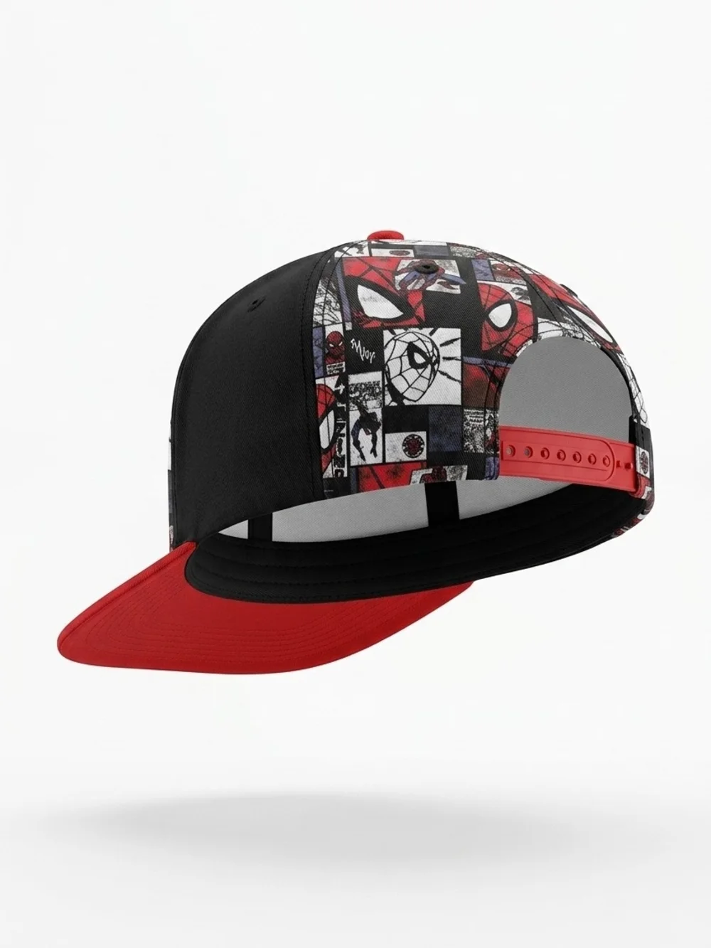 Marvel Kids Spider-Man Comic Panel Snapback Hat - Black & Red
